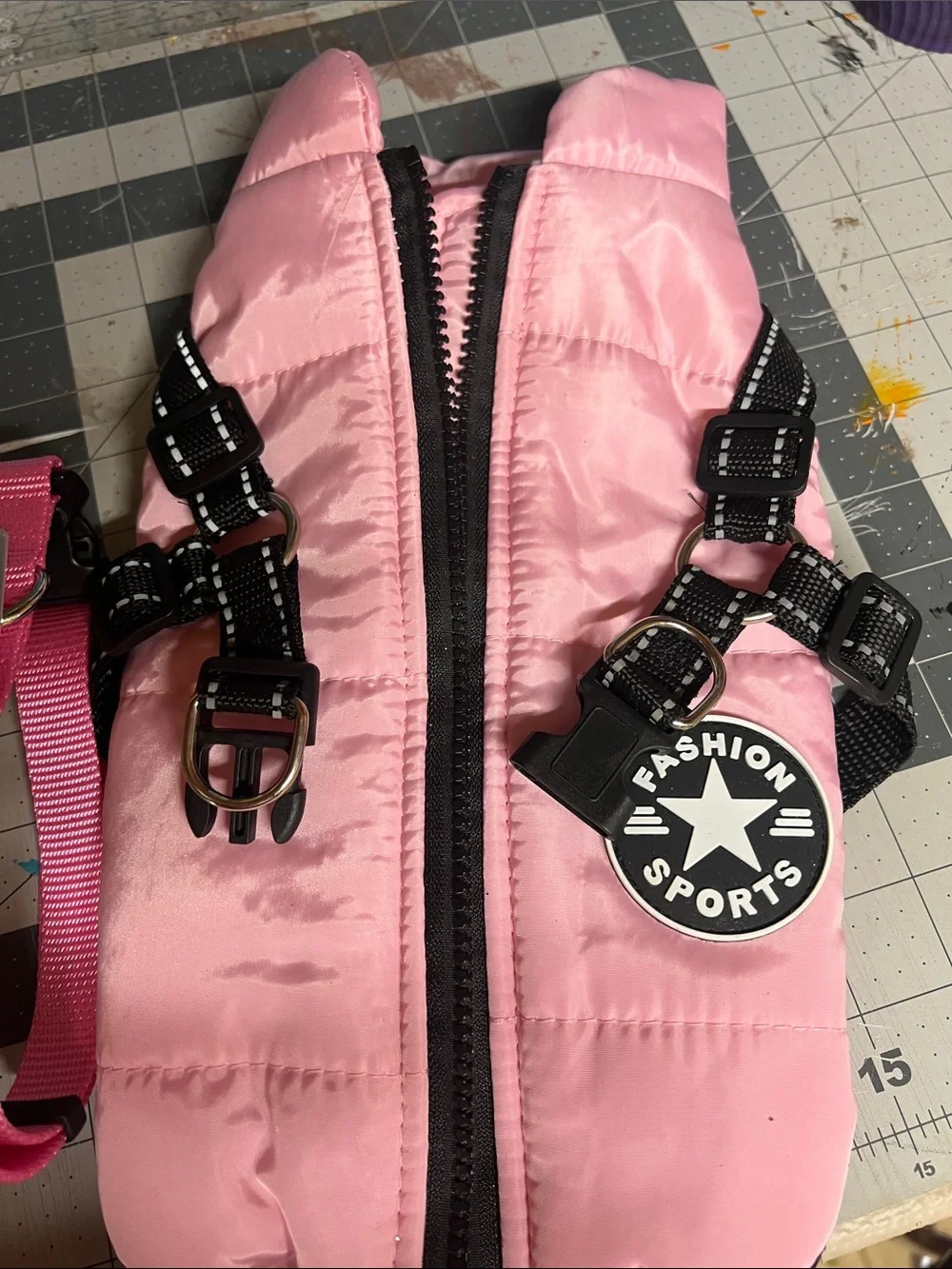 Pink Kids Puffer Harness Jacket